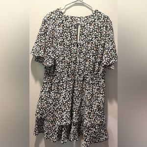 ARULA Xl black floral dress.